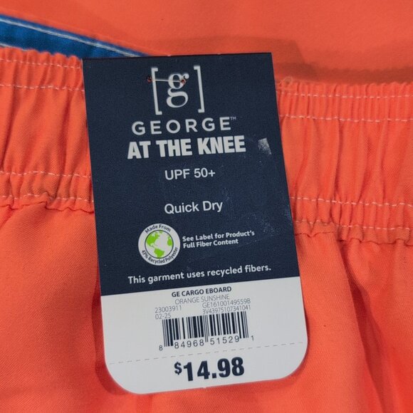 George At The Knee Swim Trunks Orange 2XL (44-46) New W Tags - Picture 3 of 5
